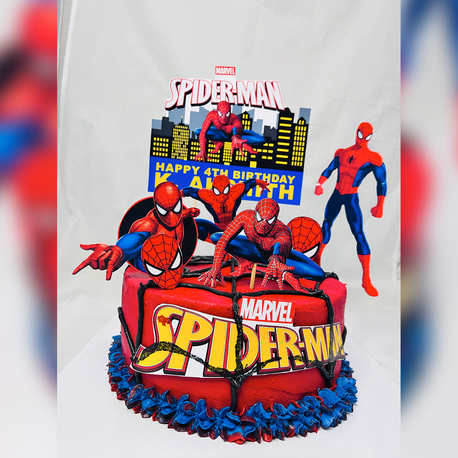 Spider Man Themed Birthday Cake gallery image