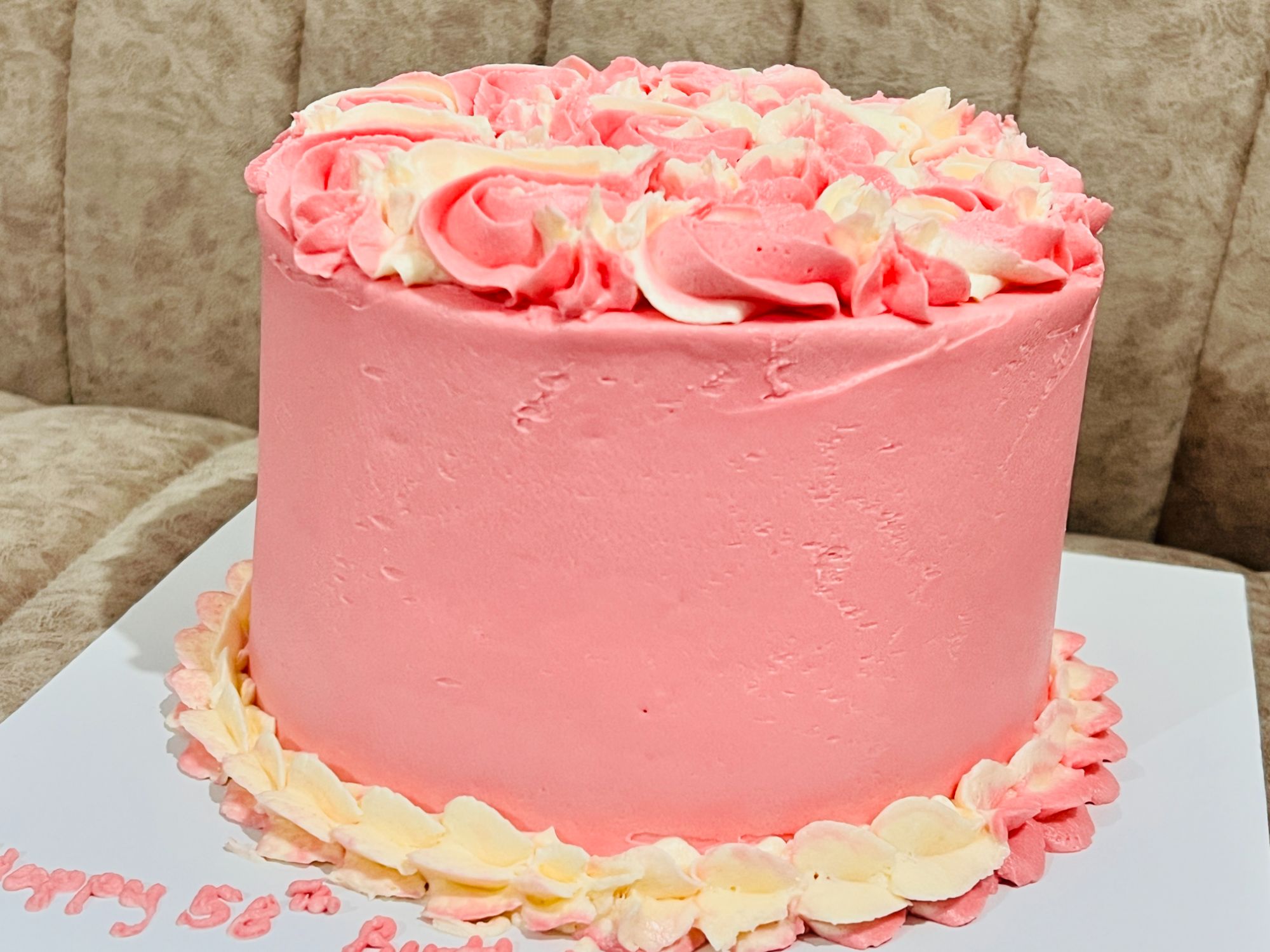 Pink Rosette Birthday Cake - 1kg gallery image