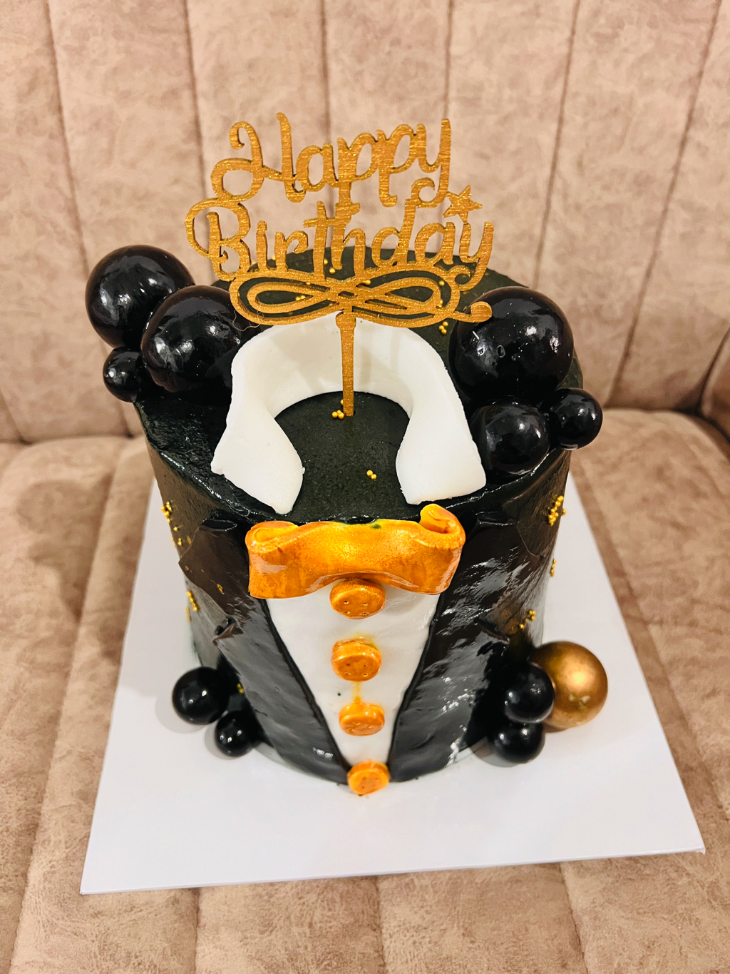 Tuxedo-Themed Birthday Cake | Elegant & Stylish Cake Design for Special Occasions gallery image