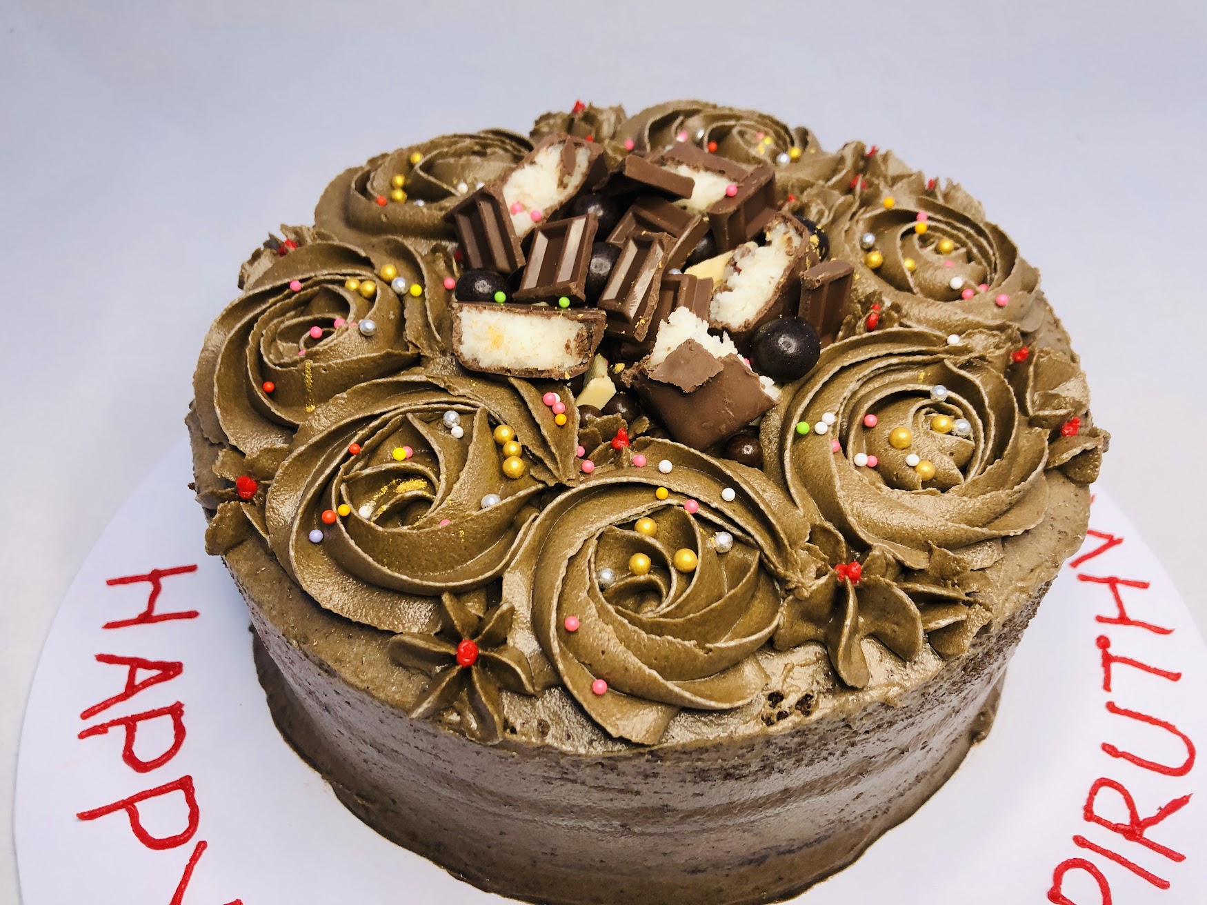 Swirl Chocolate Birthday Cake gallery image
