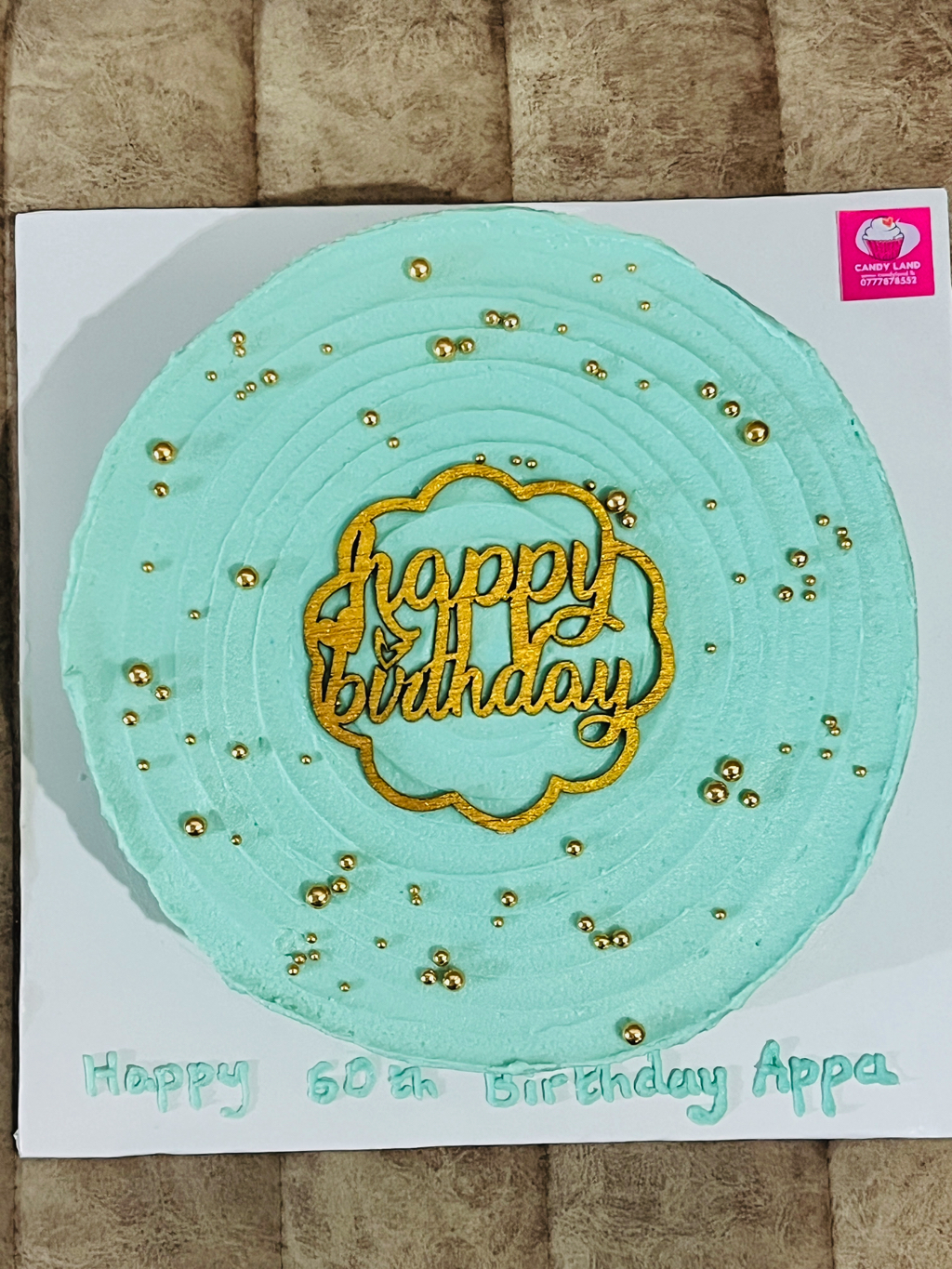 Eggless Cream Gold Cake