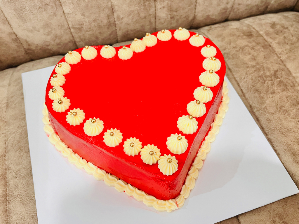 Red Velvet Heart Cake