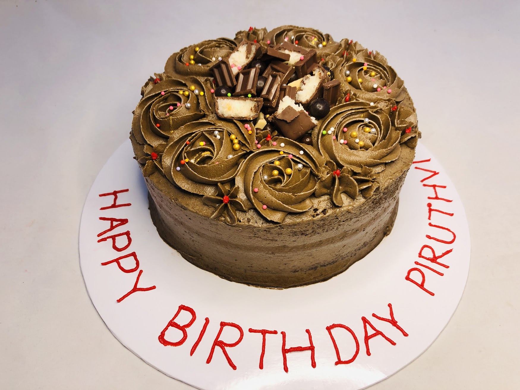 Swirl Chocolate Birthday Cake gallery image
