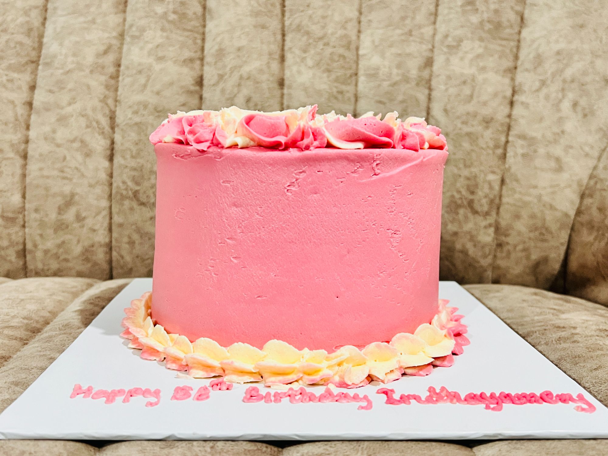 Pink Rosette Birthday Cake - 1kg gallery image