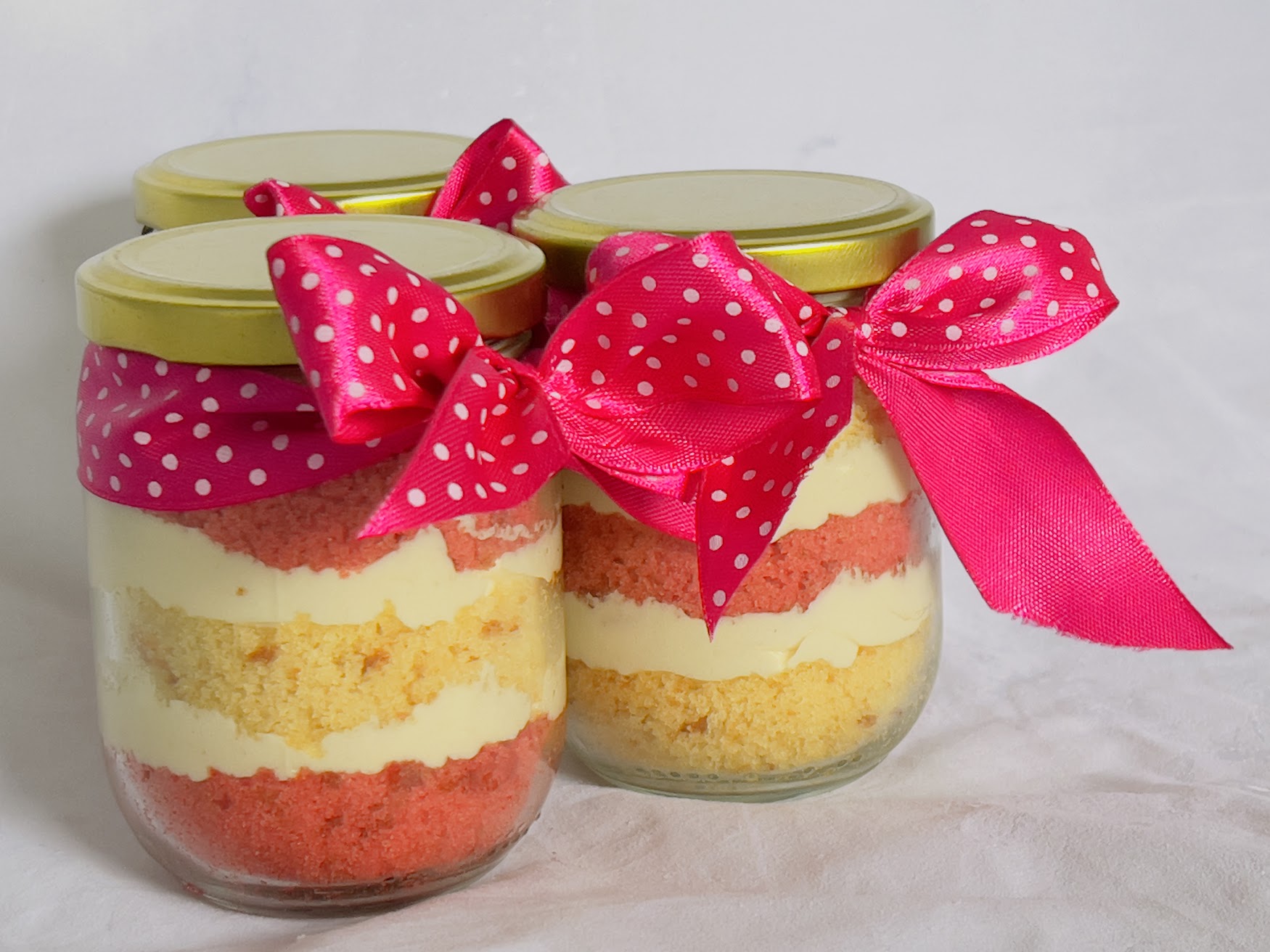 Strawberry Pink Jar Cake