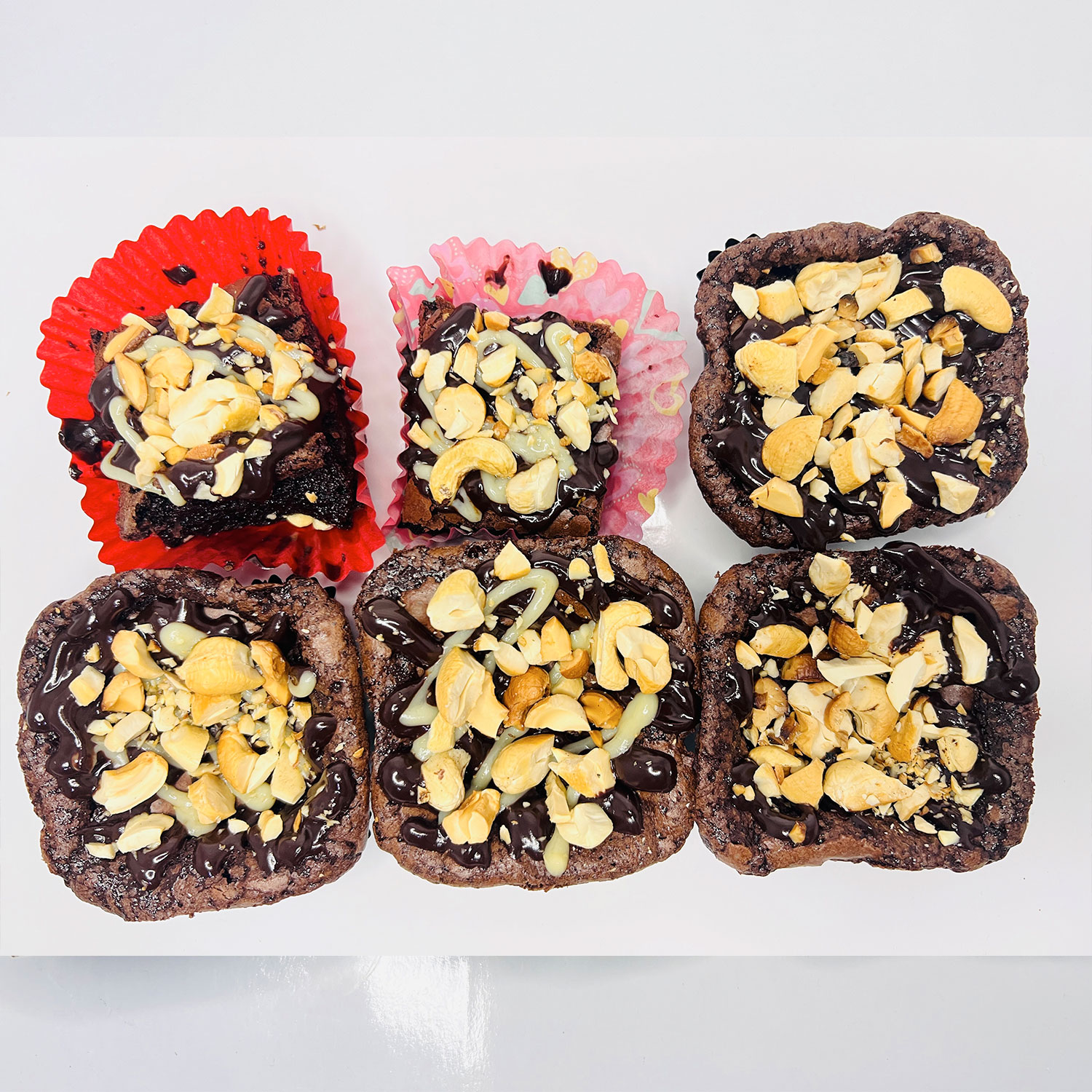 Brownies with Cashew nut topping - 6x Assorted Brownies gallery image