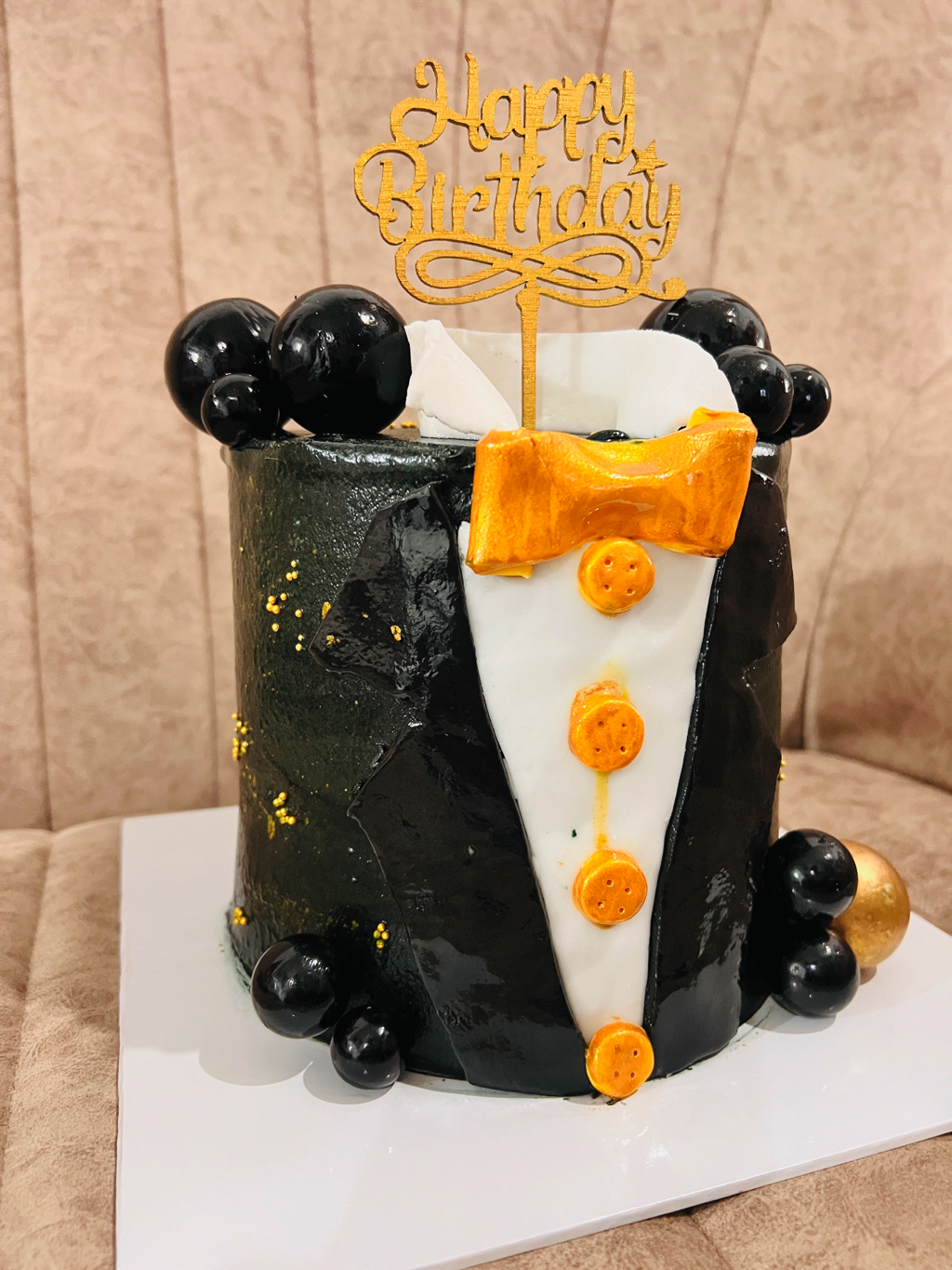 Tuxedo-Themed Birthday Cake | Elegant & Stylish Cake Design for Special Occasions gallery image