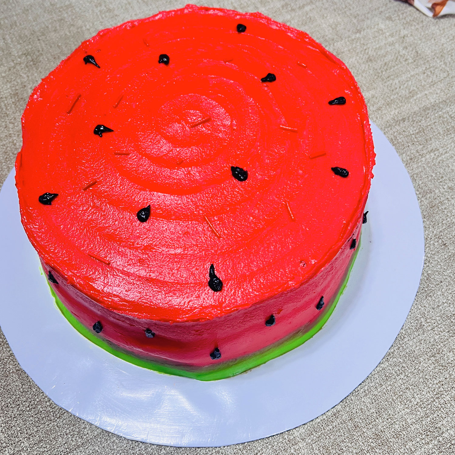 Watermelon Themed Red Velvet Cake - 1kg — image 4