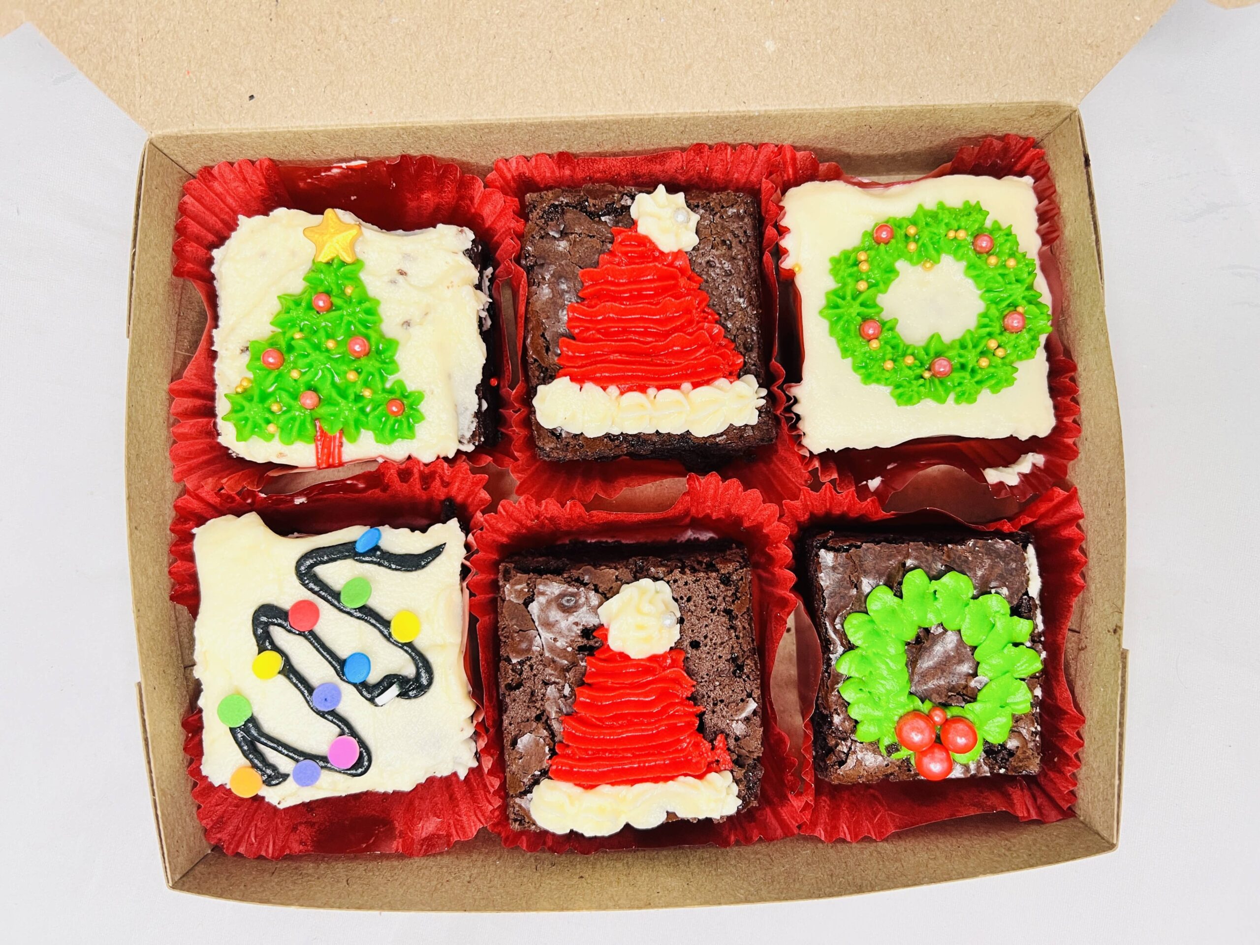 Christmas Themed Brownies - Gift Box - 6x Assorted Brownies gallery image